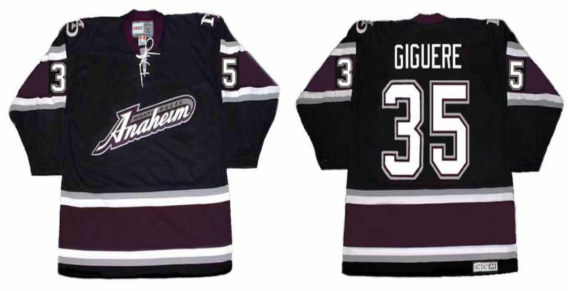 2019 Men Anaheim Ducks 35 Giguere black CCM NHL jerseys